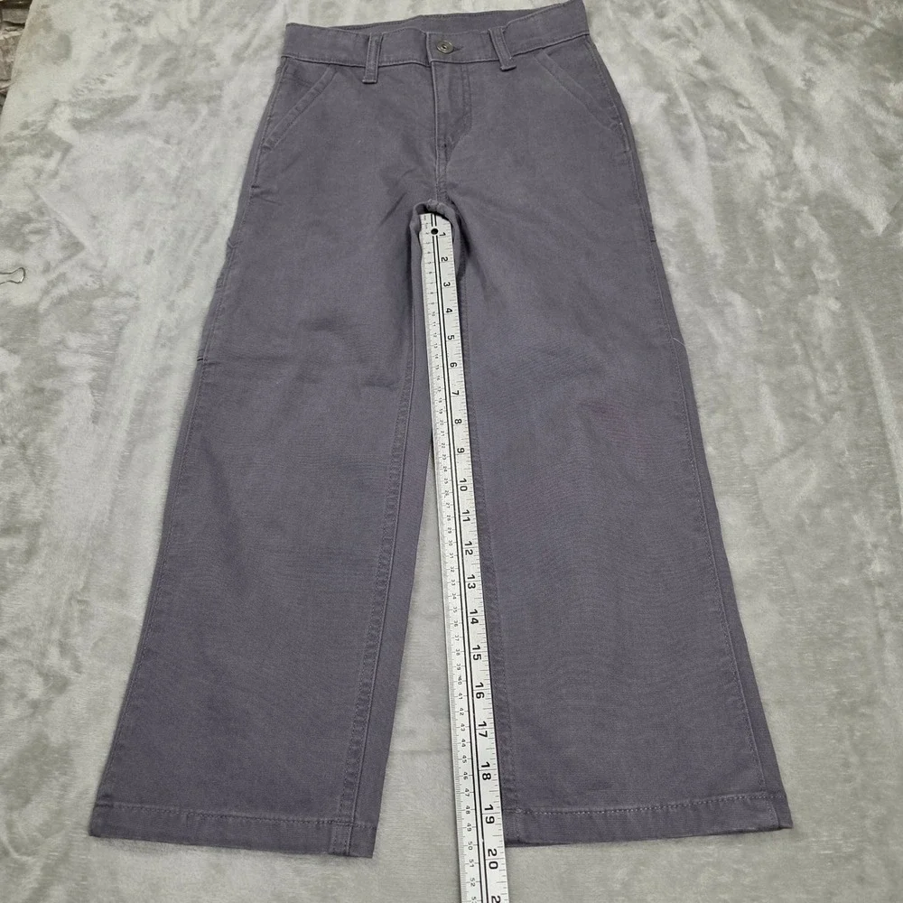 The Childrens Place Canvas Carpenter Pants Boys Size 6 Tempest Gray NEW Outdoors